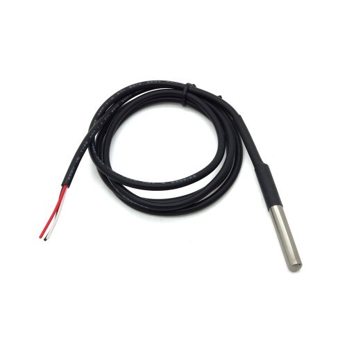 DS18B20 Temperature sensor DS18B20, 1m PVC cable, hermetic version, d-6 stainless steel case. 